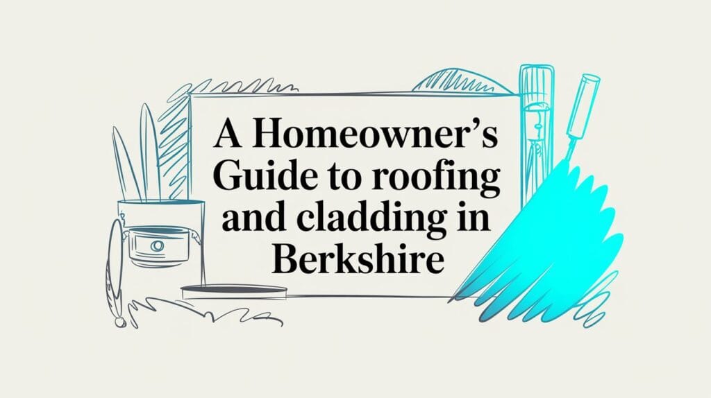 Illustrated blog cover graphic for A Homeowner's Guide to Roofing and Cladding in Berkshire