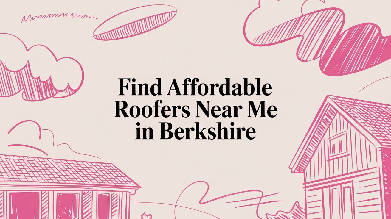 Illustrated blog cover graphic for Find Affordable Roofers Near Me in Berkshire