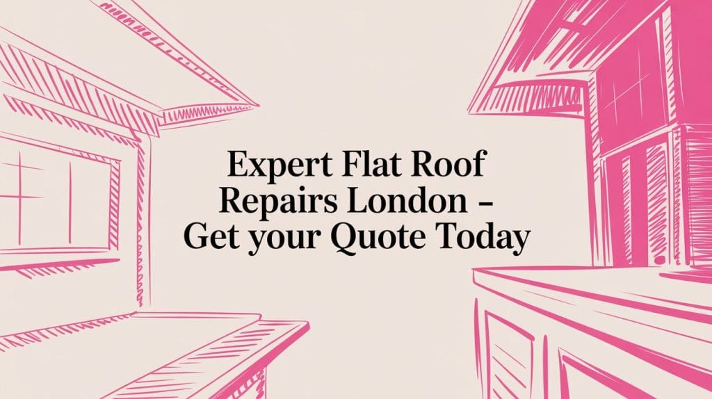 Illustrated blog cover graphic for Expert Flat Roof Repairs - Get Your Quote Today