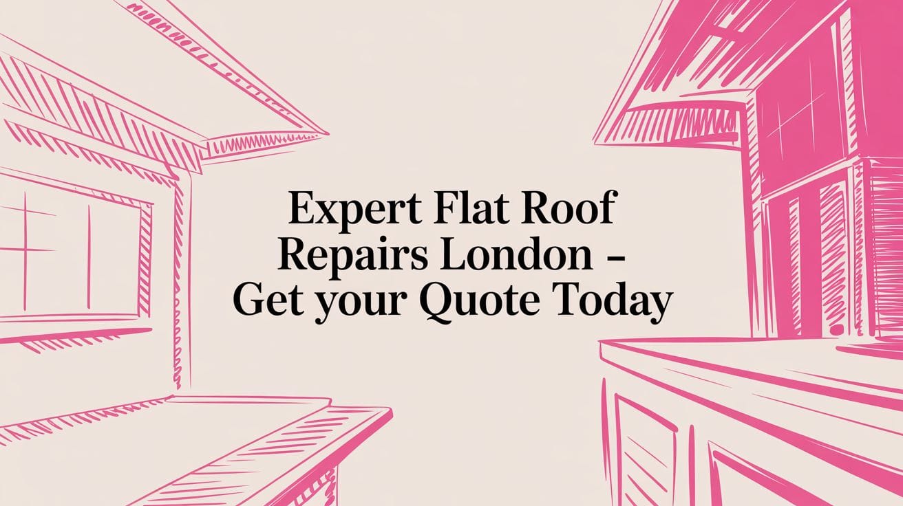 Illustrated blog cover graphic for Expert Flat Roof Repairs - Get Your Quote Today