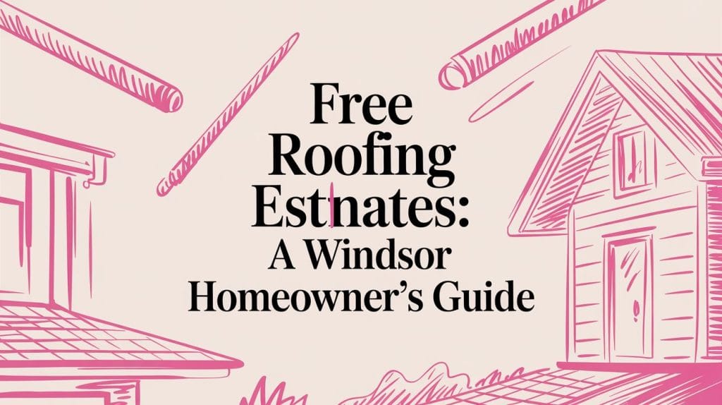 Illustrated blog cover graphic for Free Roofing Estimates: A Windsor Homeowner's Guide