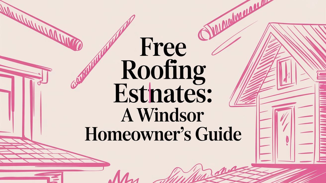 Illustrated blog cover graphic for Free Roofing Estimates: A Windsor Homeowner's Guide