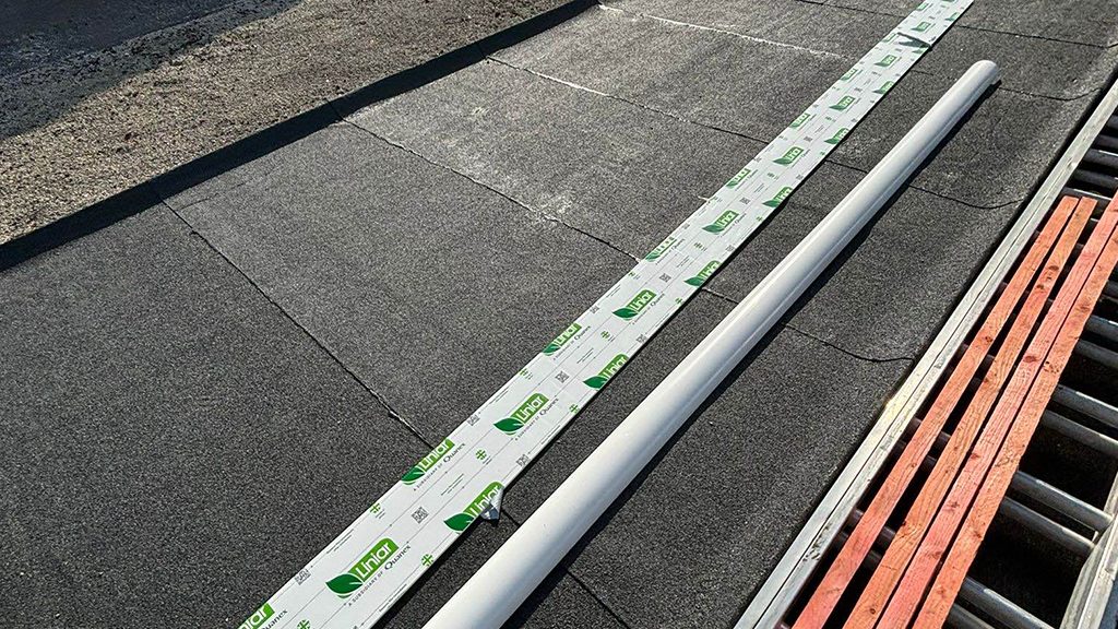 Progress image of a flat roof replacement