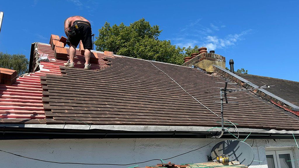 Roof tile replacement by All Custom Roofing