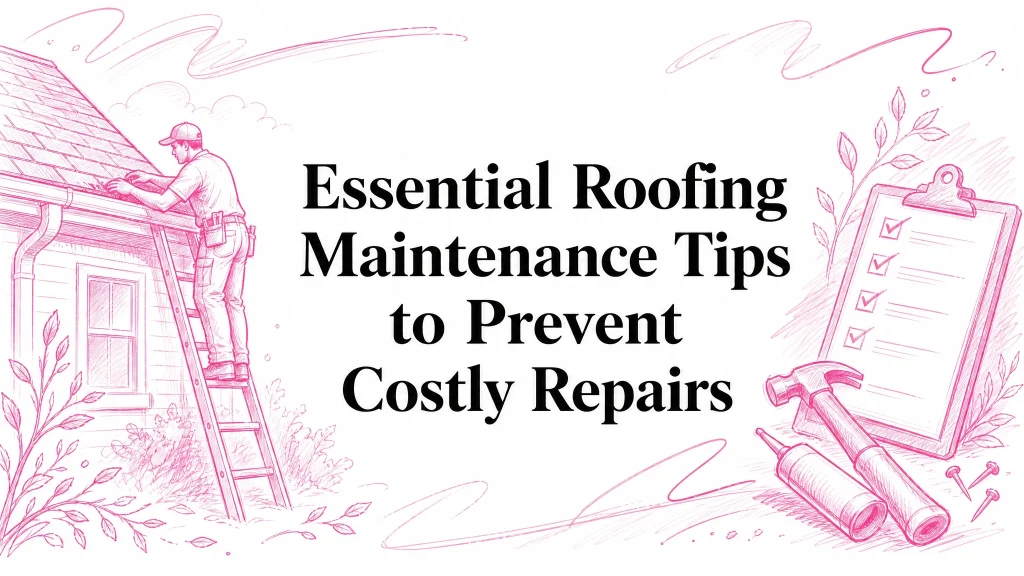 Illustrated blog cover graphic for Essential Roofing Maintenance Tips to Prevent Costly Repairs