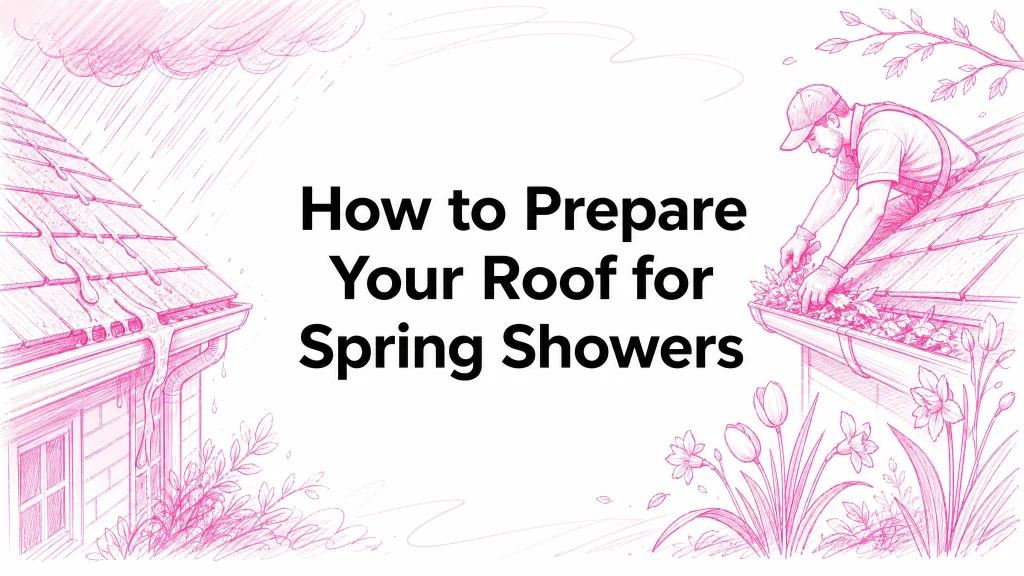 Illustrated blog cover graphic for How to Prepare Your Roof for Spring Showers
